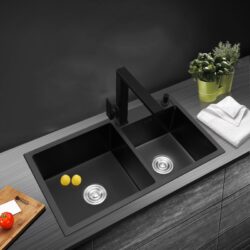 Black Kitchen Double Sink
